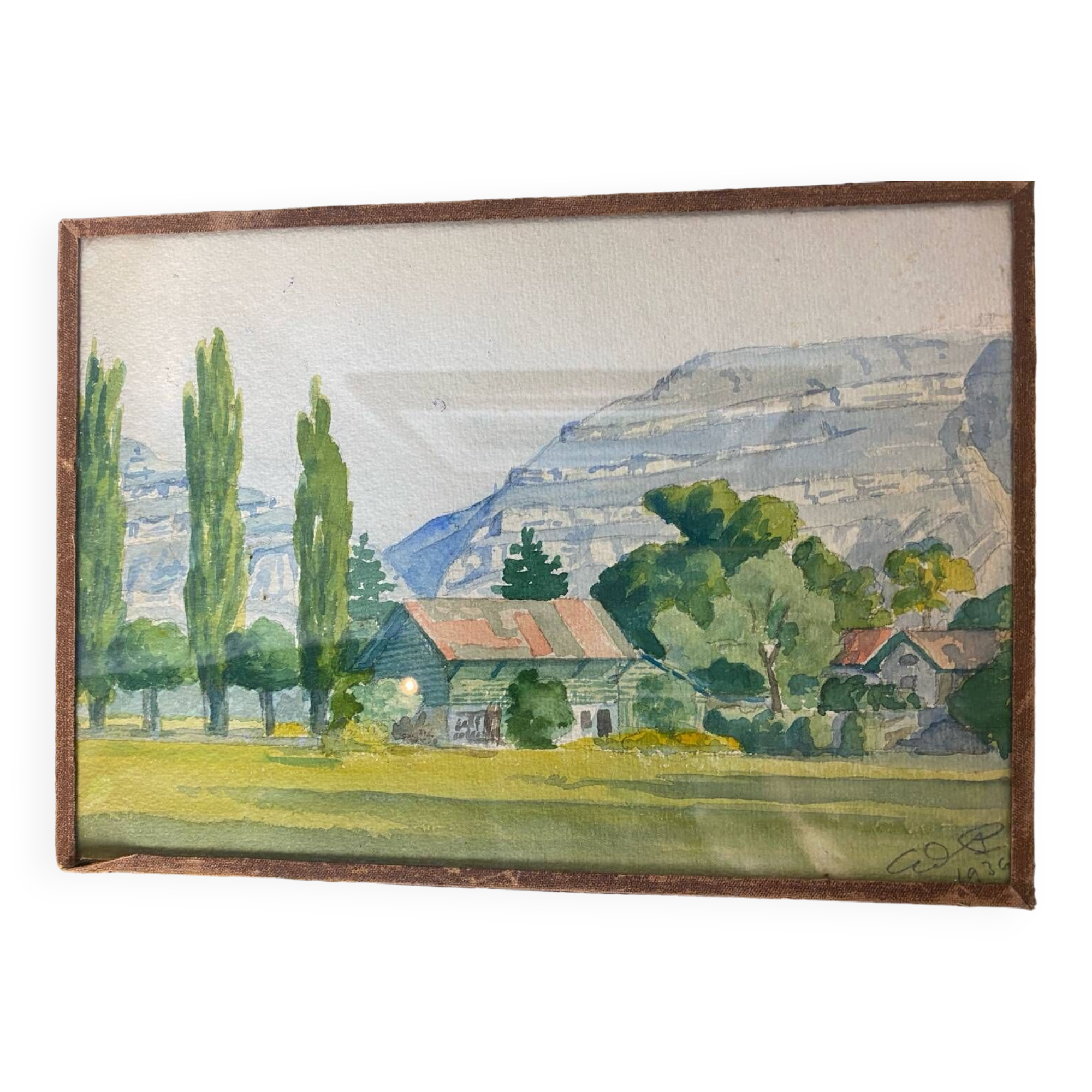 Old watercolor Savoyard landscape