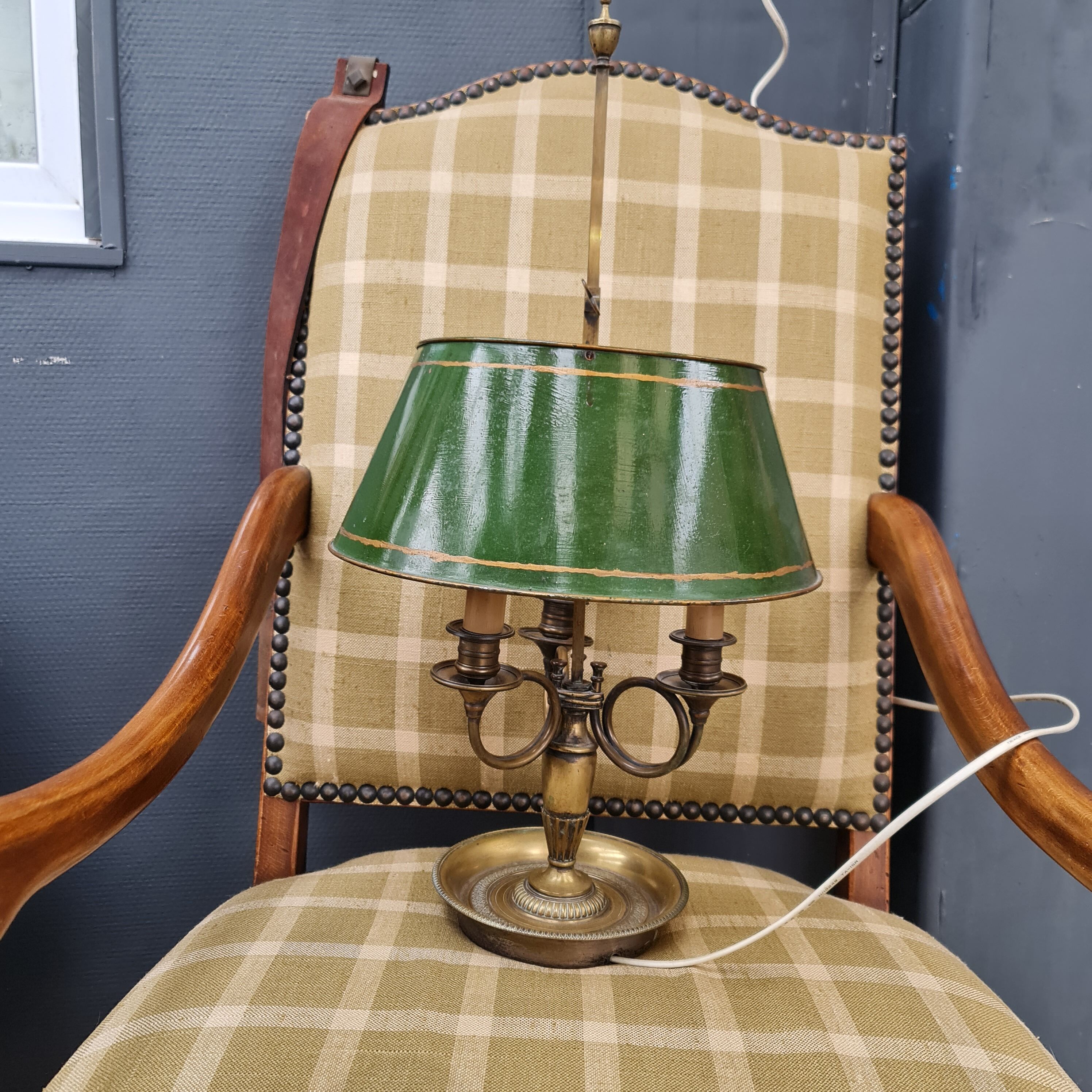 Old lamp hot water bottle bronze and sheet metal three fires