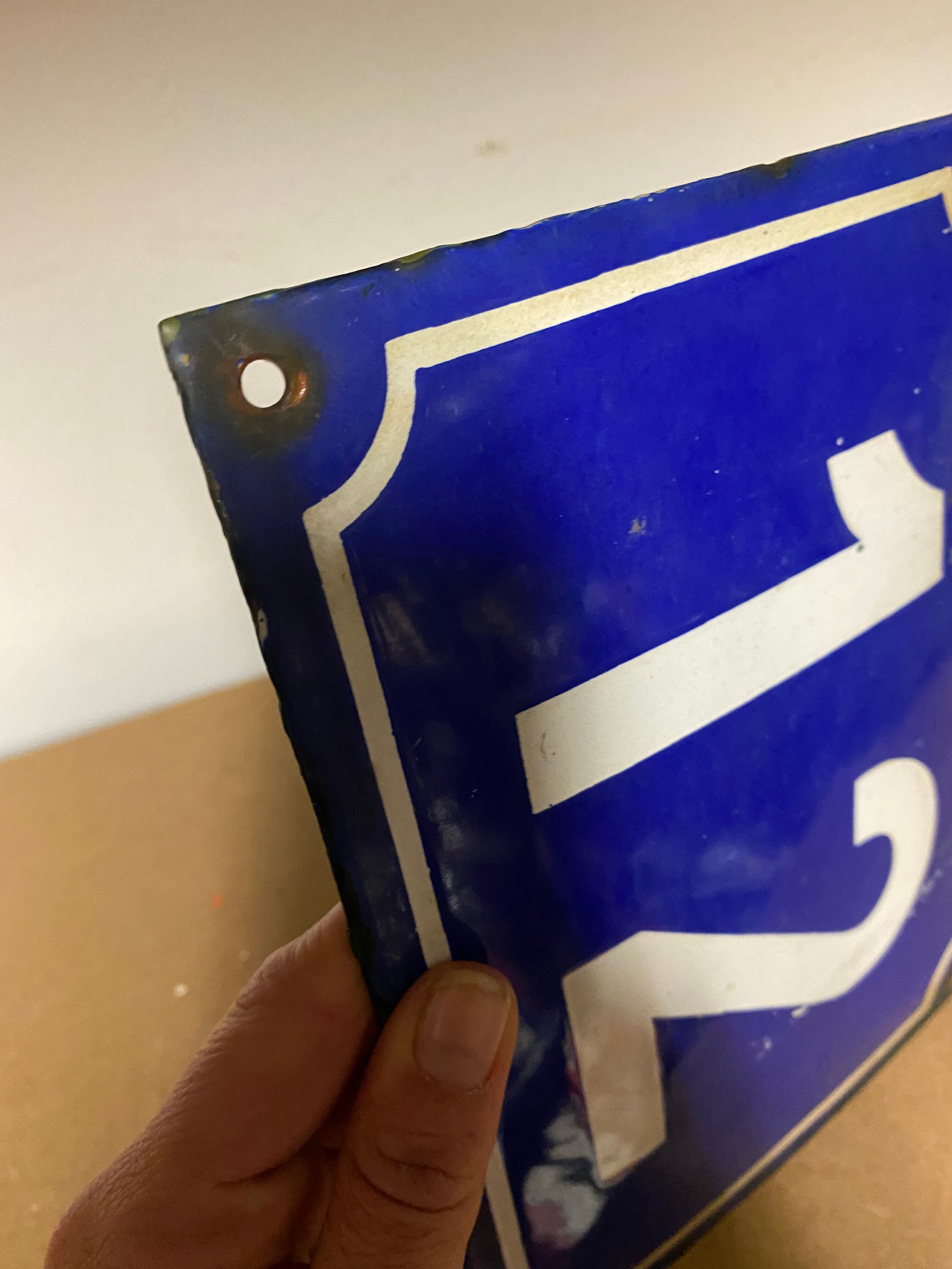 Old enamelled plaque number 12