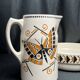 Art Deco, brocade jug and ceramic basin by Badonwiller around 1930.