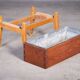 Teak and Beech Planter with Zinc Coating, Denmark, 1950s