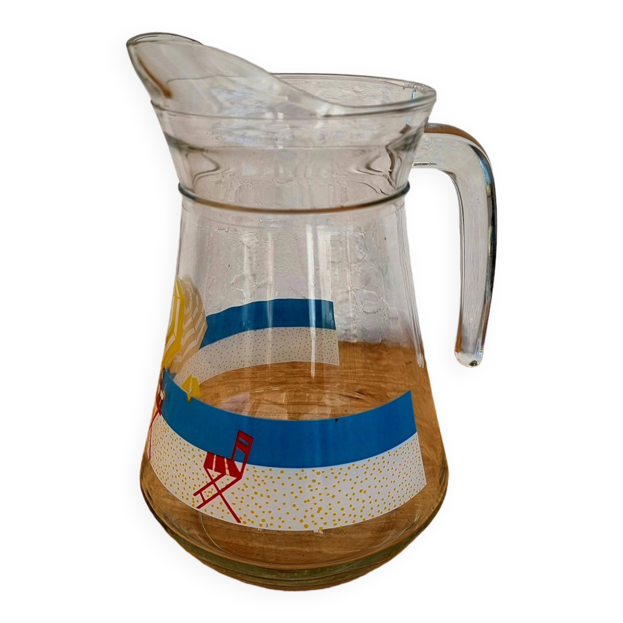 Pichet Et Mug Vintage Mobil En Verre Blanc - Lot