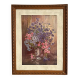 Wooden frame with flower poster
