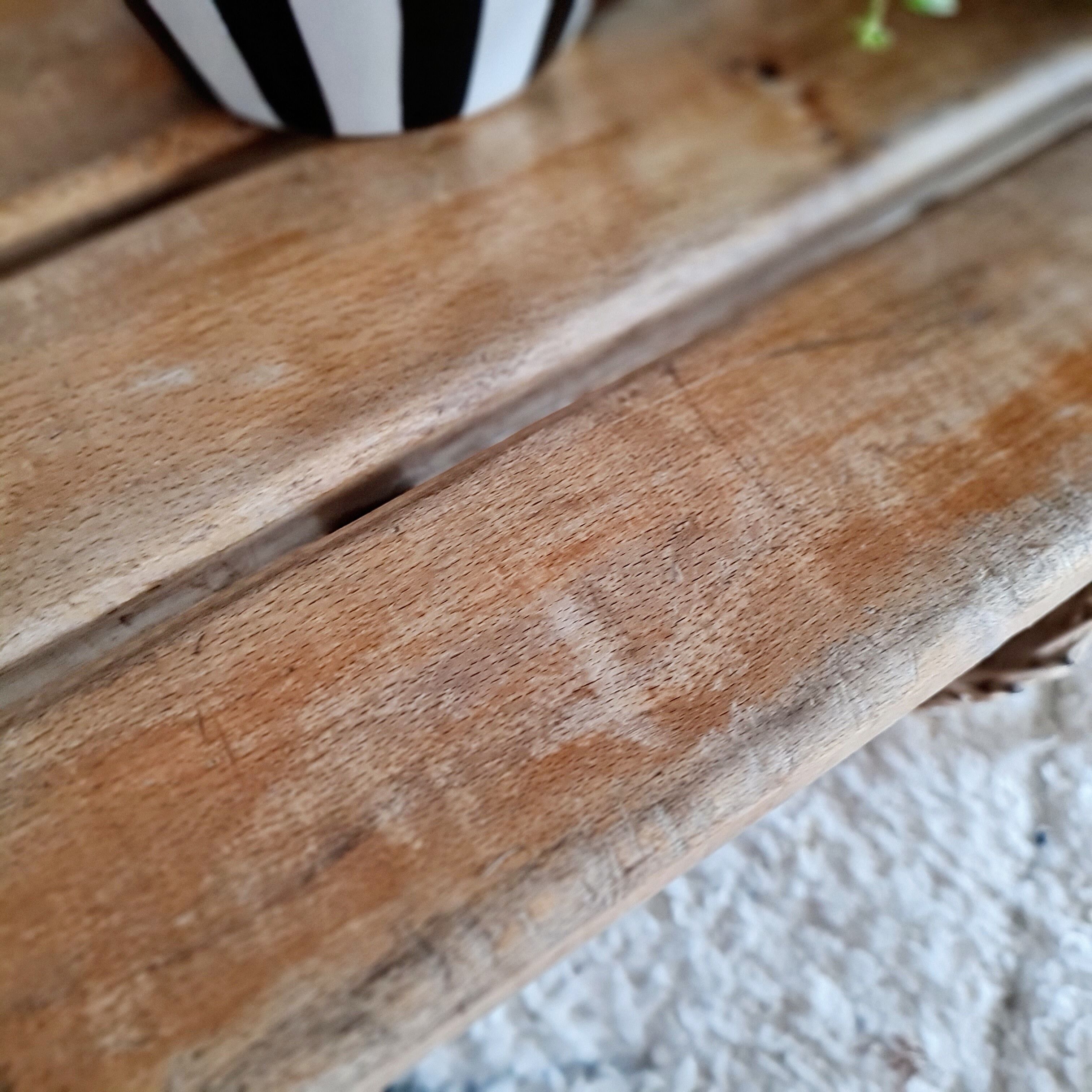 Wooden and metal school bench