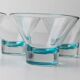 5 Verres à boire en verre de Murano turquoise – Design pop-art italien des années 1980, ensemble de 5 avec socle lourd