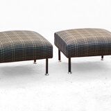 Pair of designer ottoman poufs by Steiner from the 50s