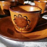 Set of 6 stoneware coffee cups