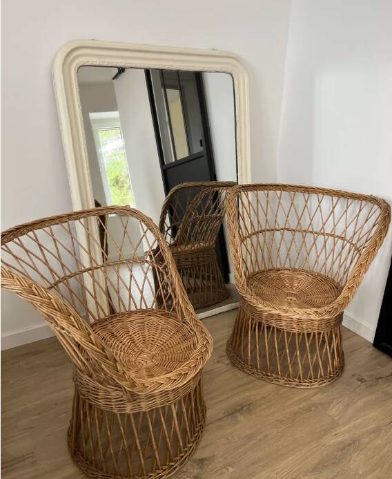 Fauteuil Paon en osier Tressé