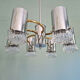 Space Age chandelier in chrome metal and brass, 1970s