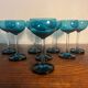 Set of 8 vintage 1960s glasses – elegant blue-green-turquoise design