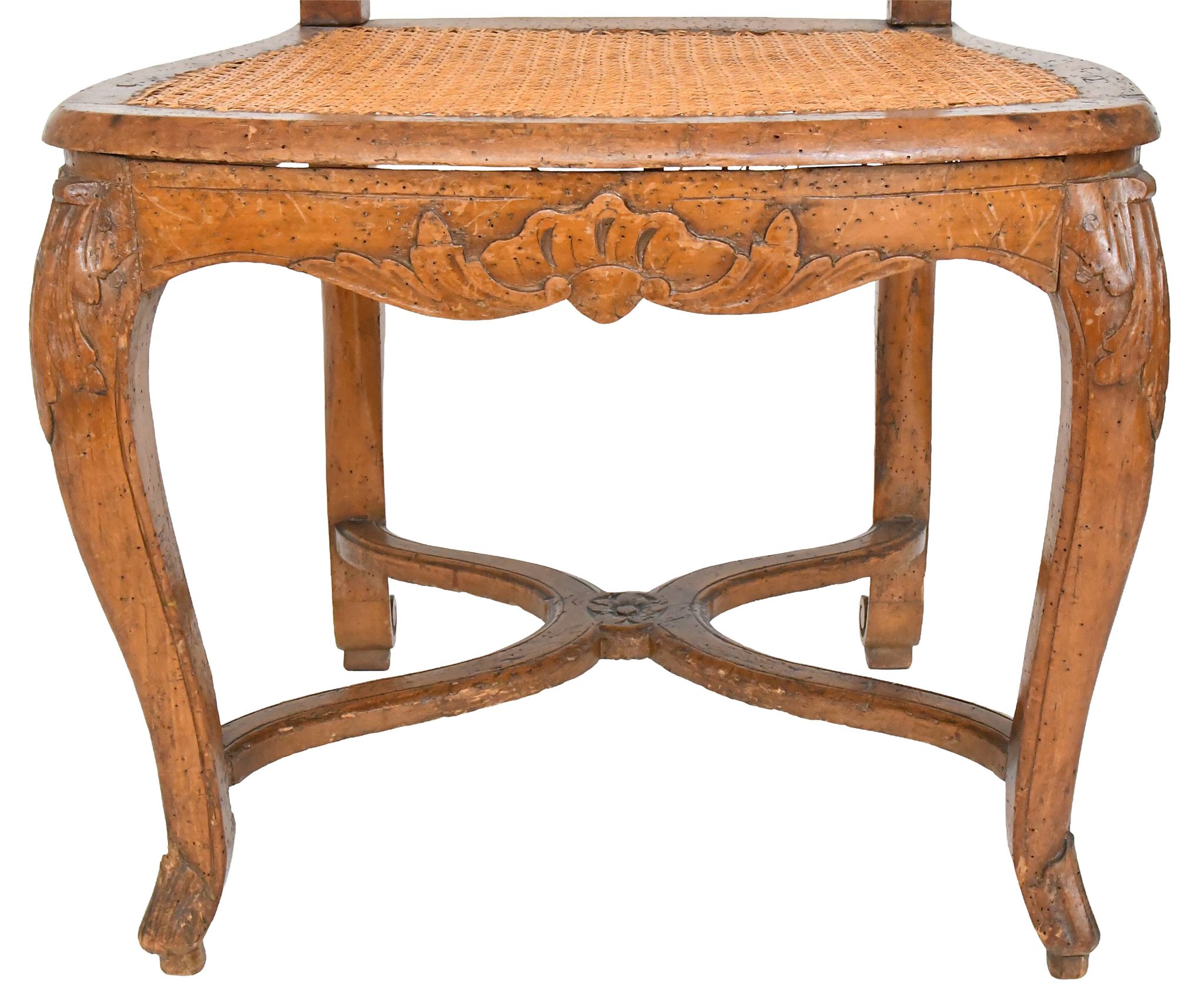 4 caned chairs from the Louis XV period stamped by Charles Delenoncourt.