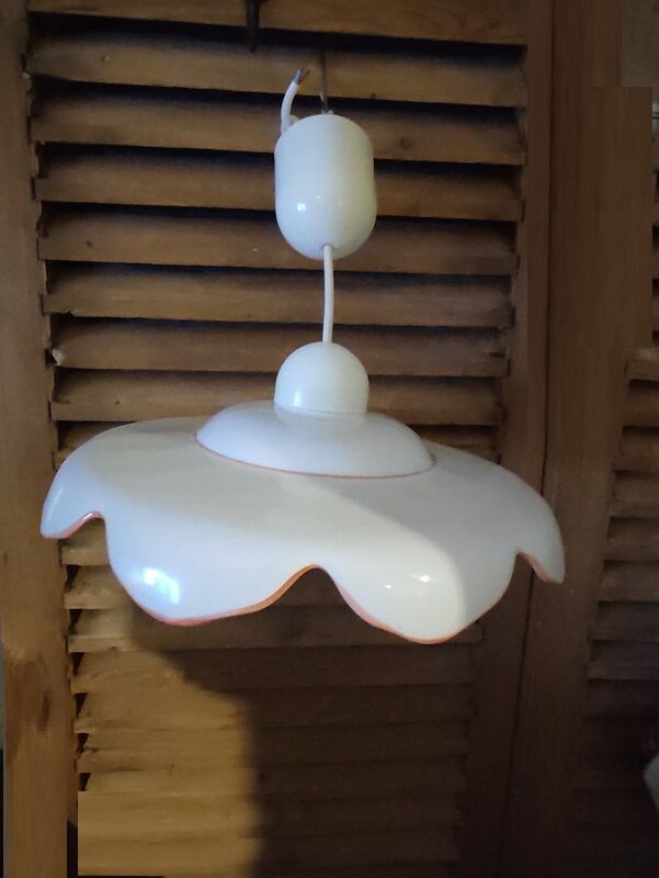 Suspension lampshade corole porcelain fruits