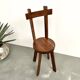 Brutalist chair in solid oak, 1900