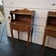 Pair of Louis XV style curved bedside tables in cherry wood