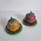 Confiturier sucrier barbotine framboise vintage