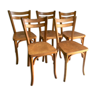 Lot of 5 chairs bistro Baumann - mid. 20th