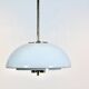 Glashütte Limburg Mushroom Pendant Light in Opal Glass and Brass