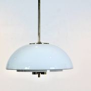 Glashütte Limburg Mushroom Pendant Light in Opal Glass and Brass