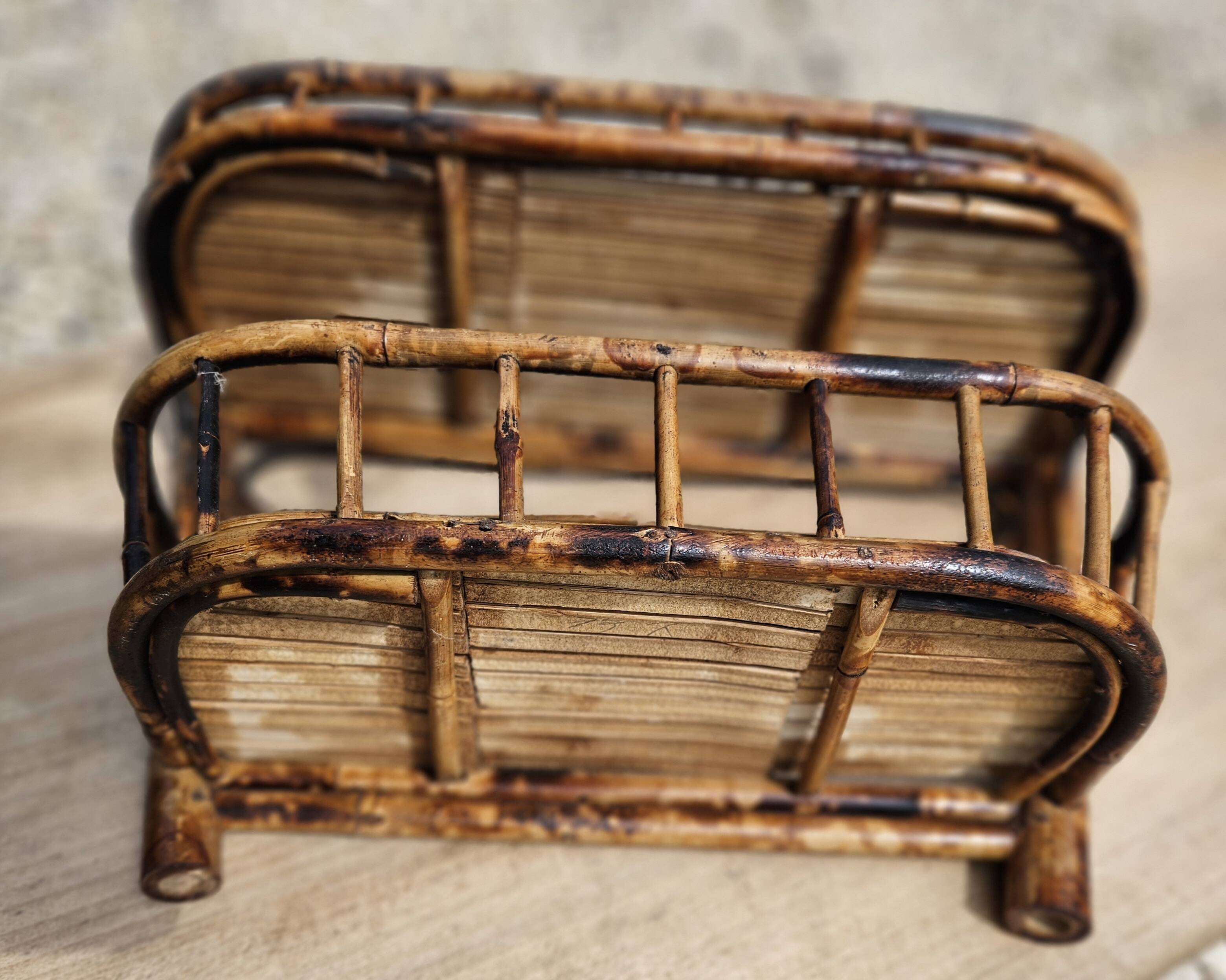 Wall shelf in vintage rattan