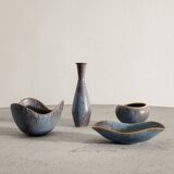 Set of Vintage Swedish Mid Century Blue Ceramics by Gunnar Nylund, 1950s