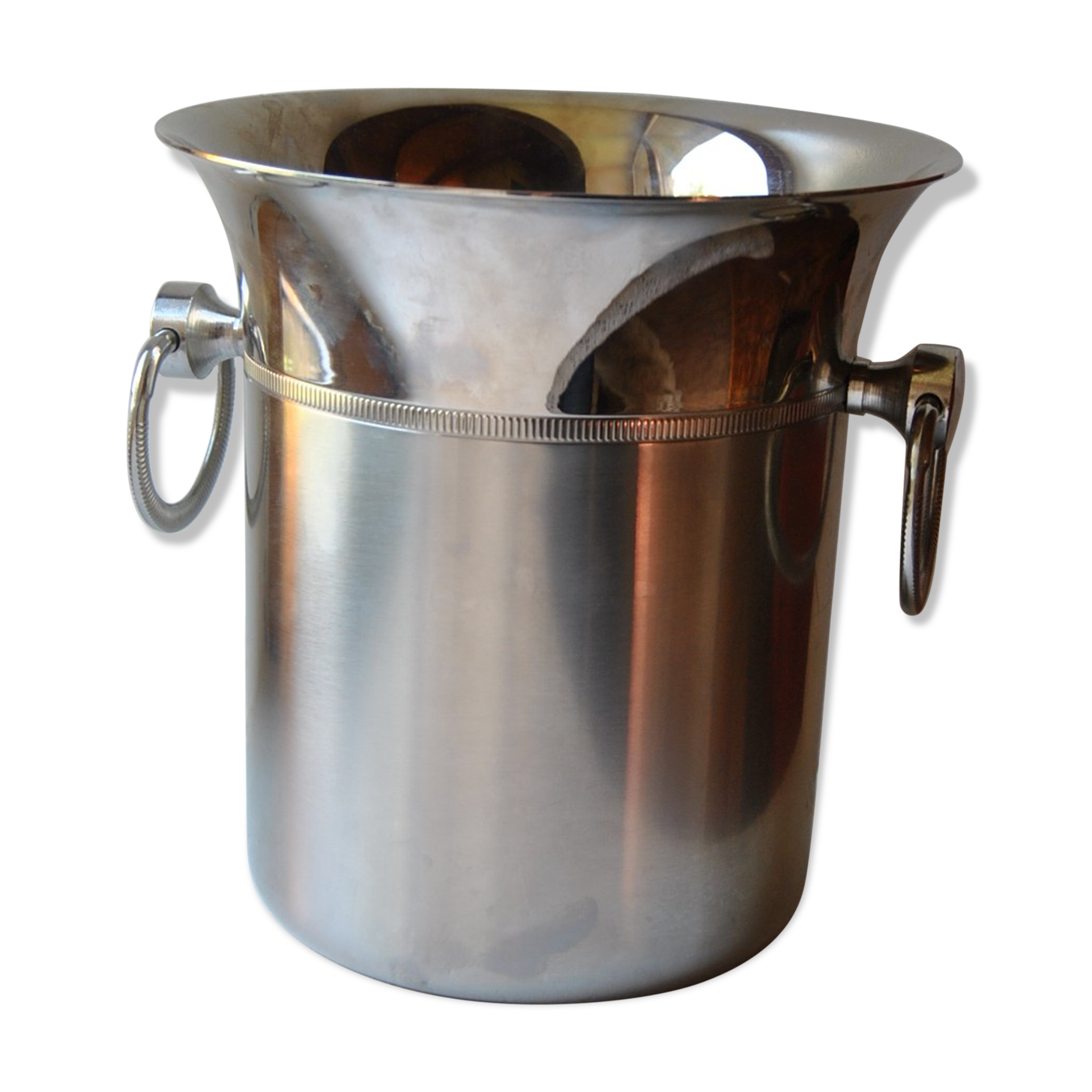 Seau à Glaçons Petit Modèle Jean Couzon Orfèvre - Inox 18/10 - Hauteur 14.5 Cm - Occasion