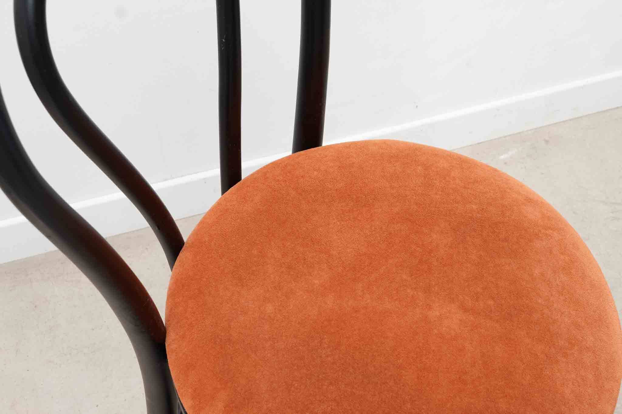 Satelliet 16/C orange and black vintage bistro high chair