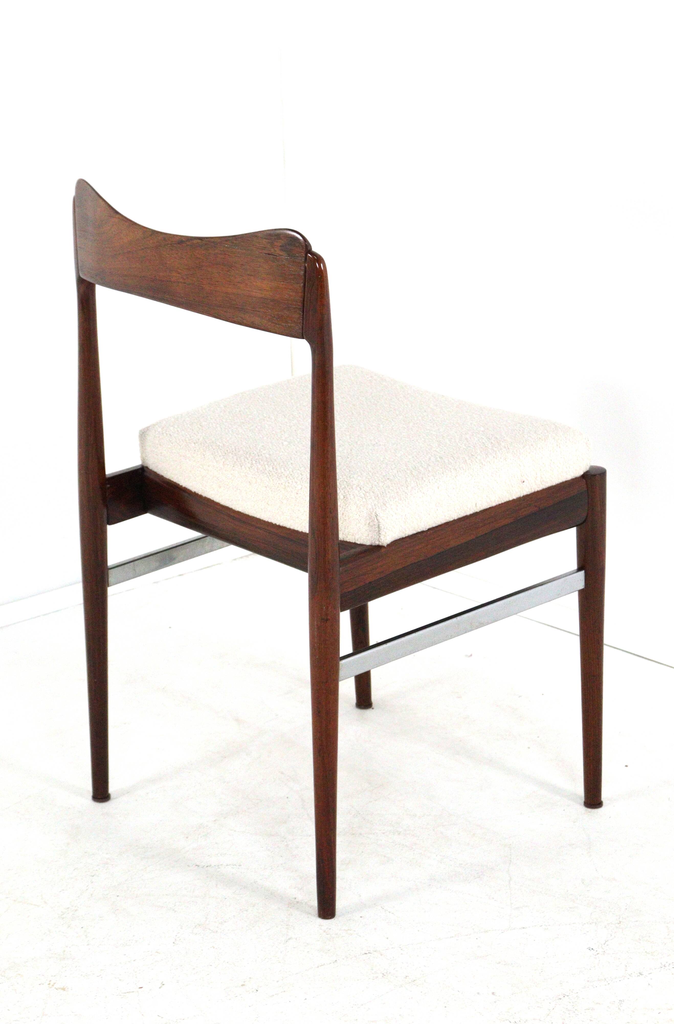 Set of 6 Rosewood AWA Dining Chairs 'Bennekom'  - new upholstery