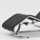 Vintage Italian chaise lounge chair chrome and leather by Guido Faleschini 1970s