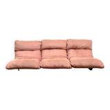 canapé 3 places en velours rose et plexiglass par Michel ducaroy pour Ligne Roset, design 1970