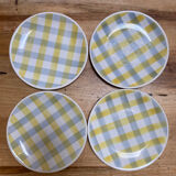 Assiettes à dessert carreaux vichy