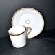 Charles Hebert Rouen porcelain – Antique litron coffee cup with gold trim.