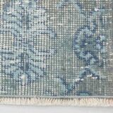 7x11 Turkish Light Blue Camouflage Pattern Vintage Rug, 223x329Cm