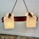 Vintage 1960s Scandinavian teak and perspex chandelier
