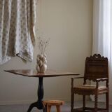 Antique square table with drop leaves made of burl wood, handcrafted in Sweden, 19th century.