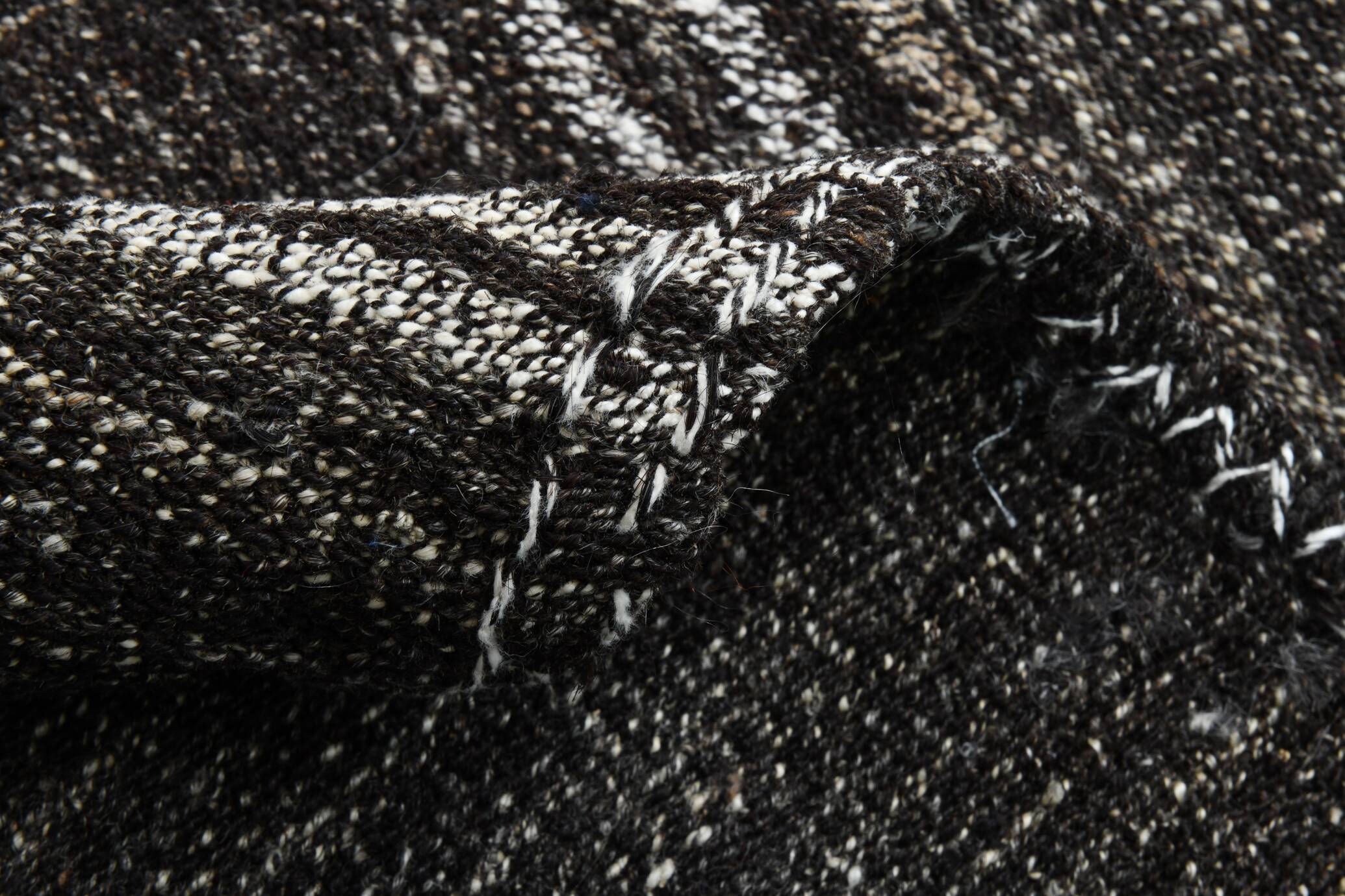 Contemporary Black & Gray Vintage Kilim Rug, 202x244Cm