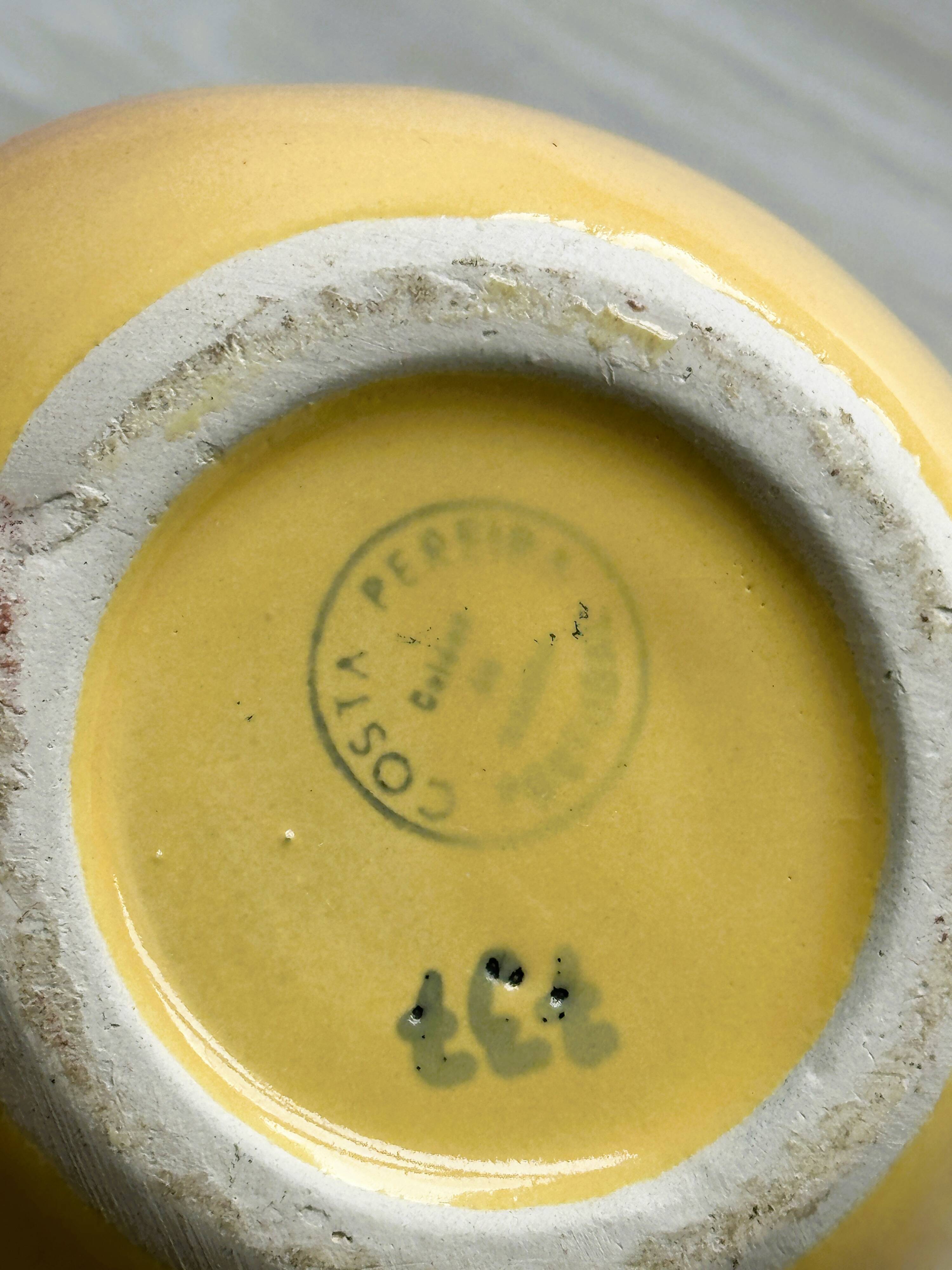 Sugar bowl, peach slip condiment pot.