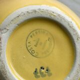 Sugar bowl, peach slip condiment pot.