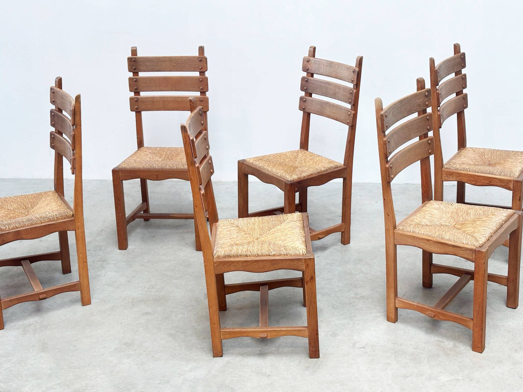 Set of six French dining chairs