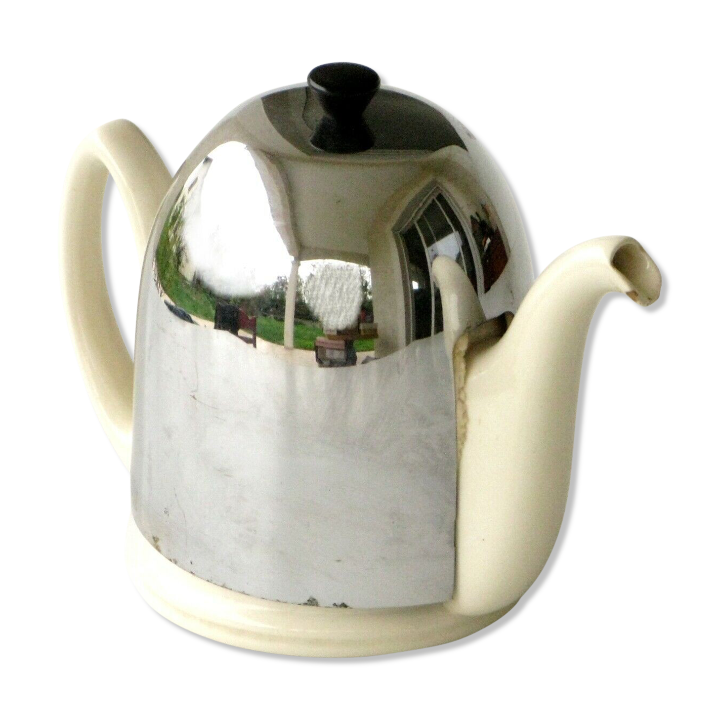 Ceramic Salam Teapot Villeroy and Boch white and Silver