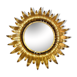 Sun mirror in gold metal, 1960´s