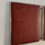 Vintage 1950s triptych mirror barber hairdresser brick - 27 x 67 cm