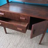 Dressing table in rosewood and ottoman leather, Denmark, 1960