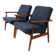 Two Mid Century Armchairs by M. Zieliński, Poland 1960, Navy Tweed