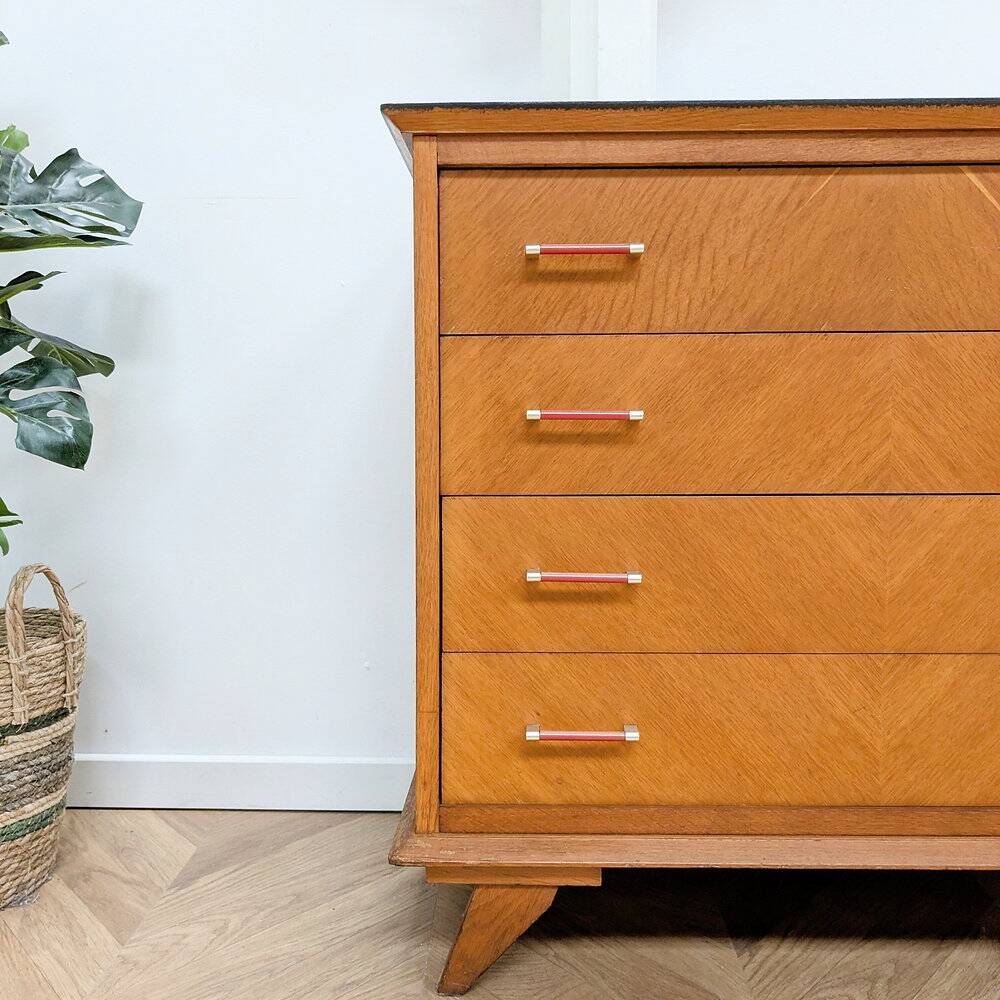 Commode poignées bakélite rouge