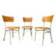 3 chaises en bois, Tchécoslovaquie années 1950