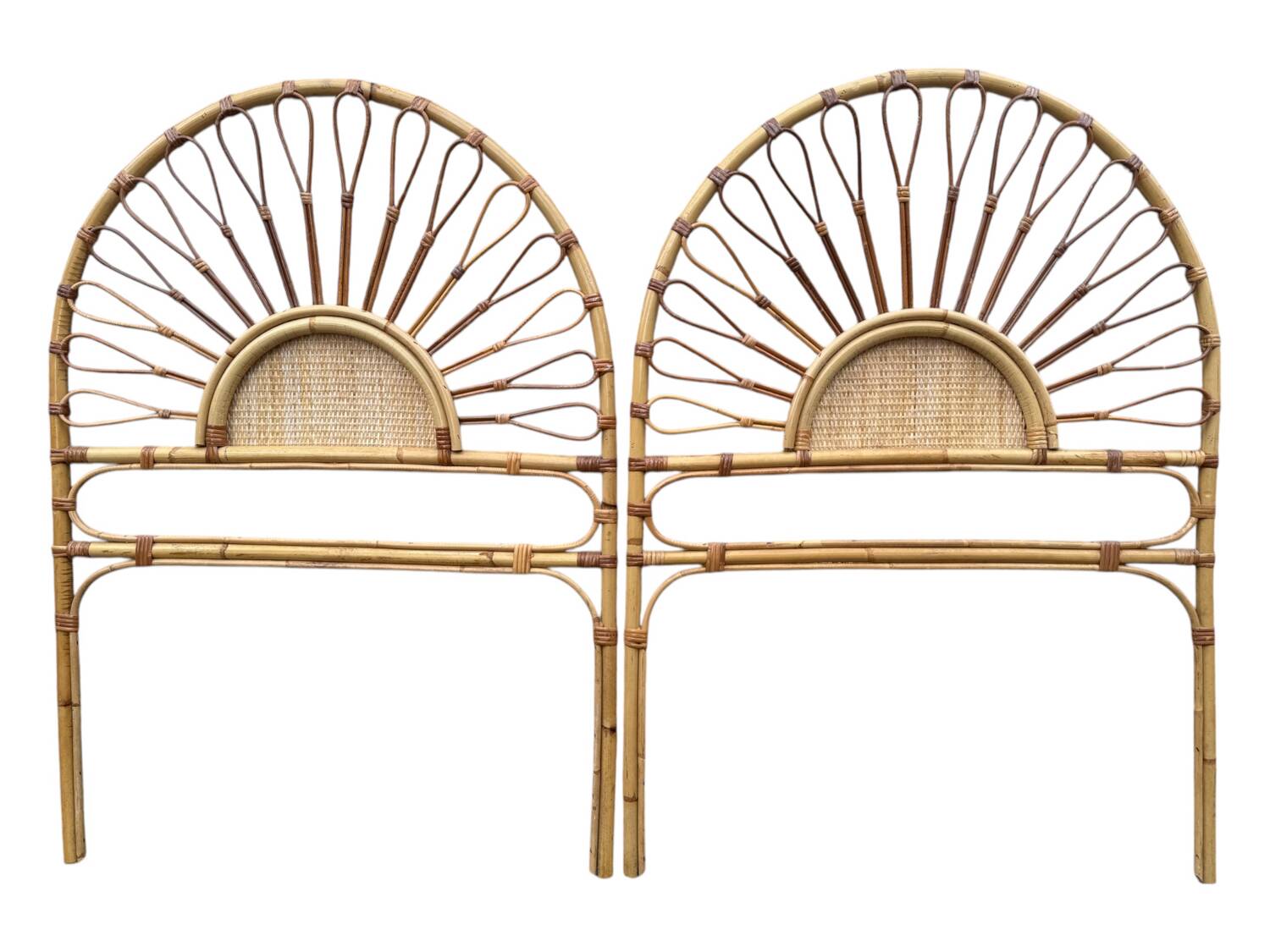 60s rattan headboard