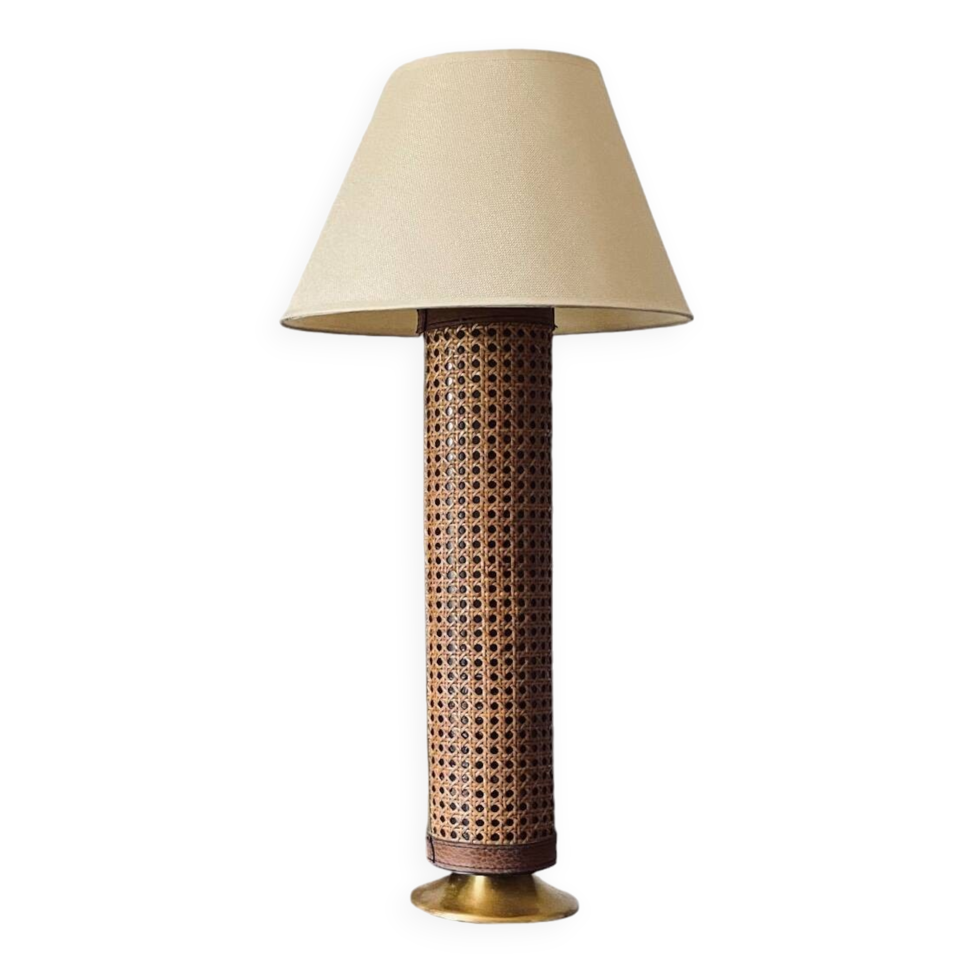 Hollywood regency brass and Vienna straw lamp base, Italy 1970's