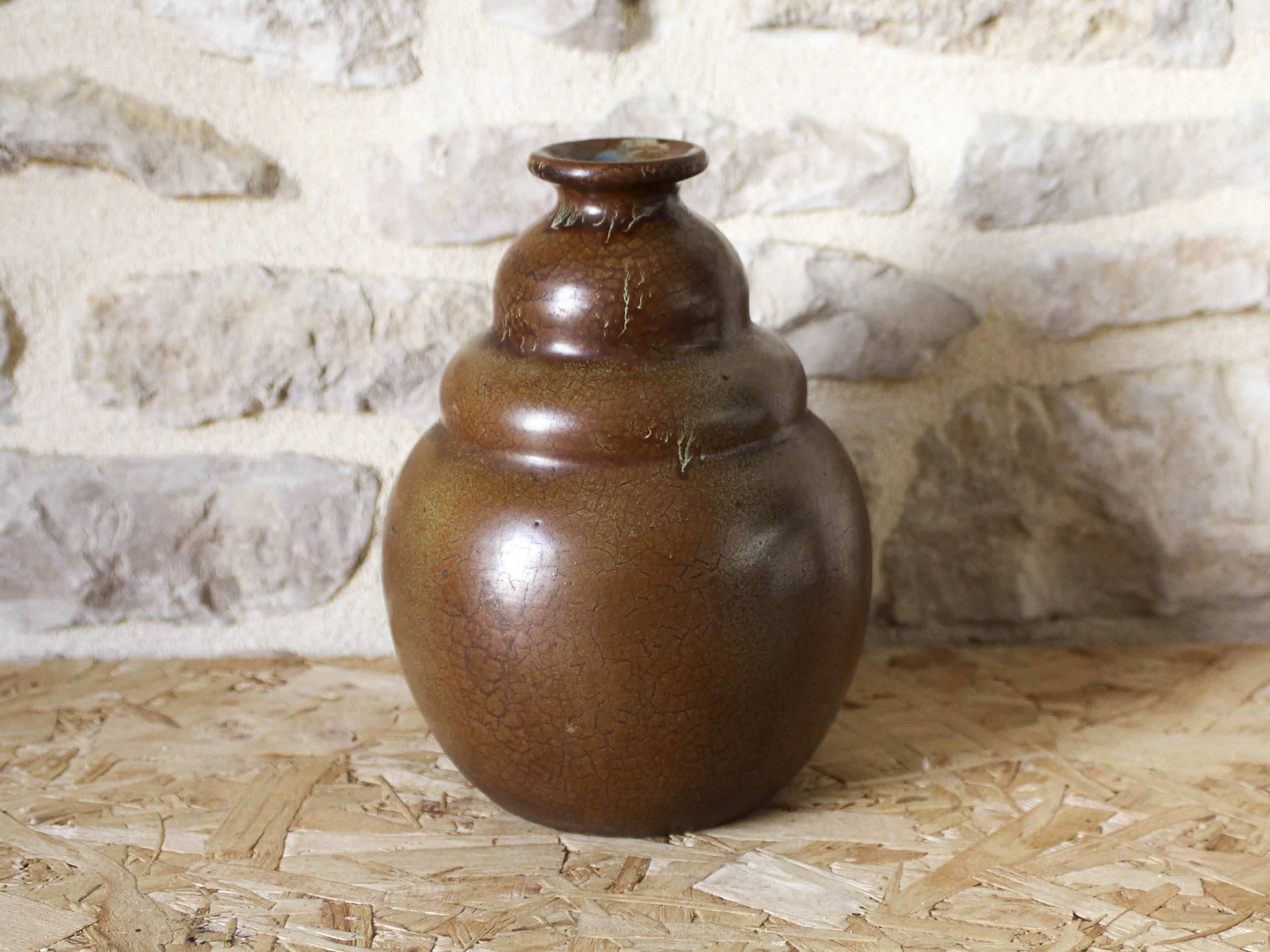 Coloquinte Vase Bordeaux Art Ceramics