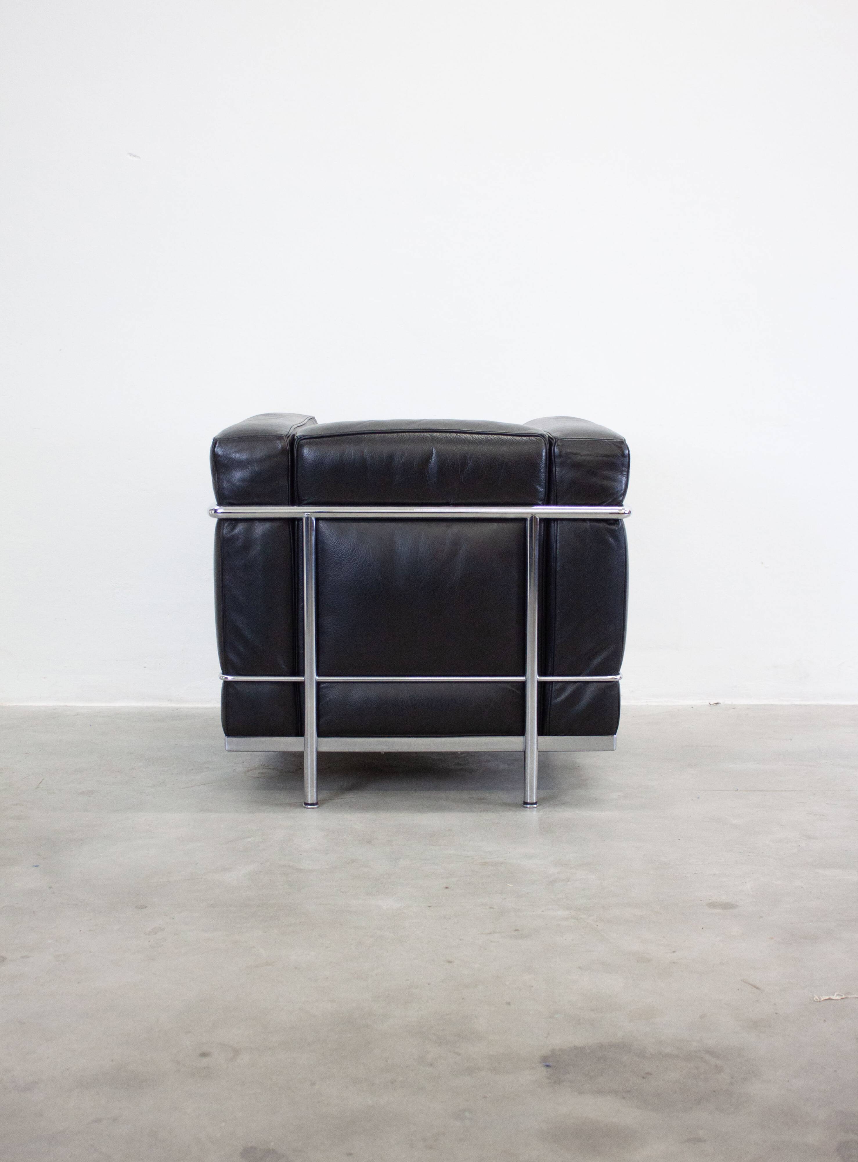 Chaise longue Cassina LC2 par Le Corbusier (Noir)