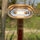 Lampadaire vintage halogène style art déco doré 1970